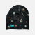 CZ144 Czapka dresowa dziecięca z dresówki smerfetka beanie myszki kosmos planety czarna.PNG