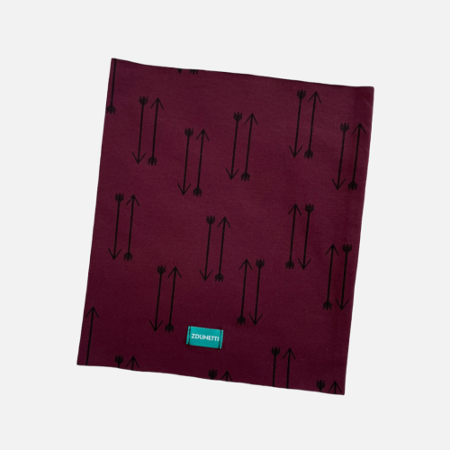 KD087 Komin dresowy dziecięcy z dresówki dla dzieci strzałki bordowy purpurowy.PNG