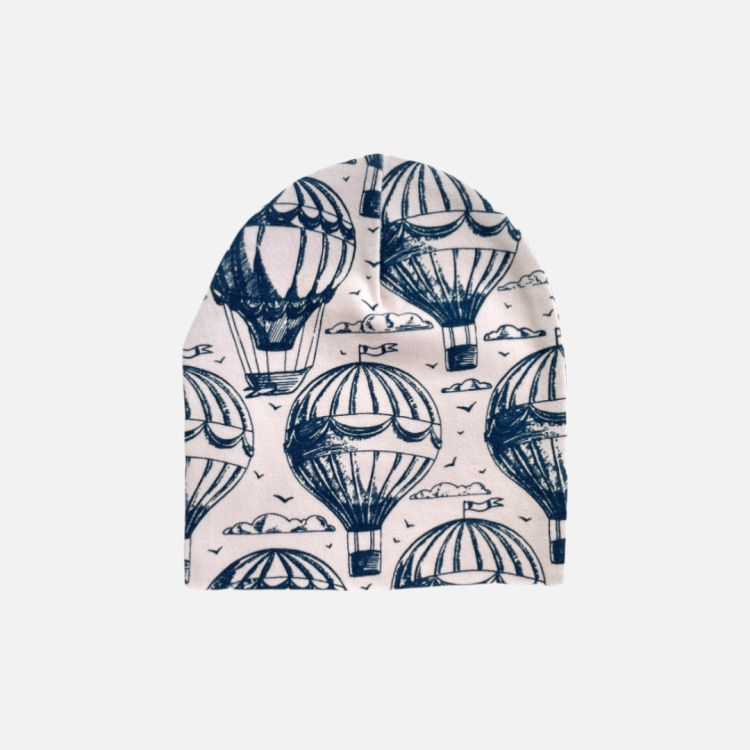 CZ028 Czapka dresowa dla niemowląt lekka miękka czapeczka balony różowa.PNG