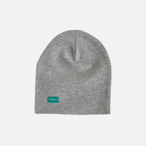 CZ004 Czapka dresowa dla niemowląt lekka miękka czapeczka szara jasna.PNG