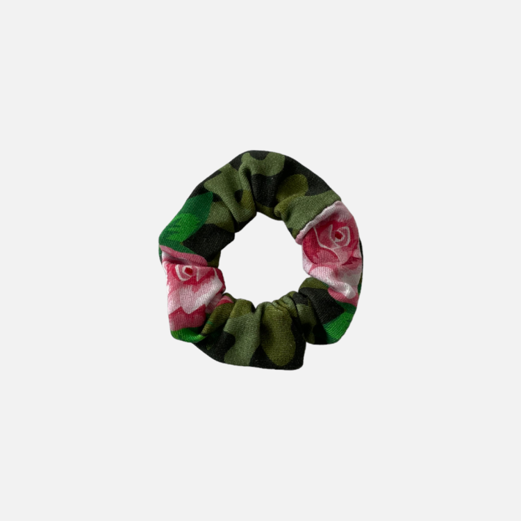 GD001 Gumka frotka scrunchy scrunchie mini wąska zielona różowa moro róże.PNG