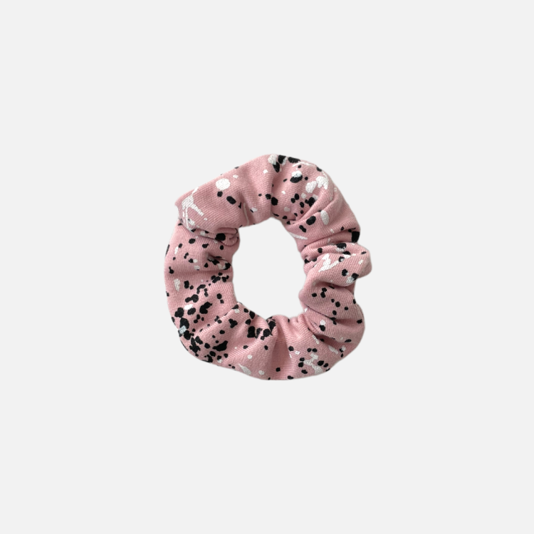 GD017 Gumka frotka scrunchy scrunchie mini kleksy plamki różowa.PNG