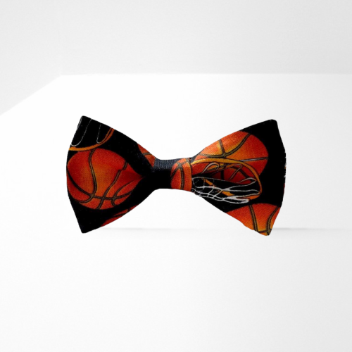 MD120 Muszka dziecięca dla dziecka mucha dla chłopca chłopięca kolorowa KOSZYKÓWKA PIŁKI CZARNA.PNG