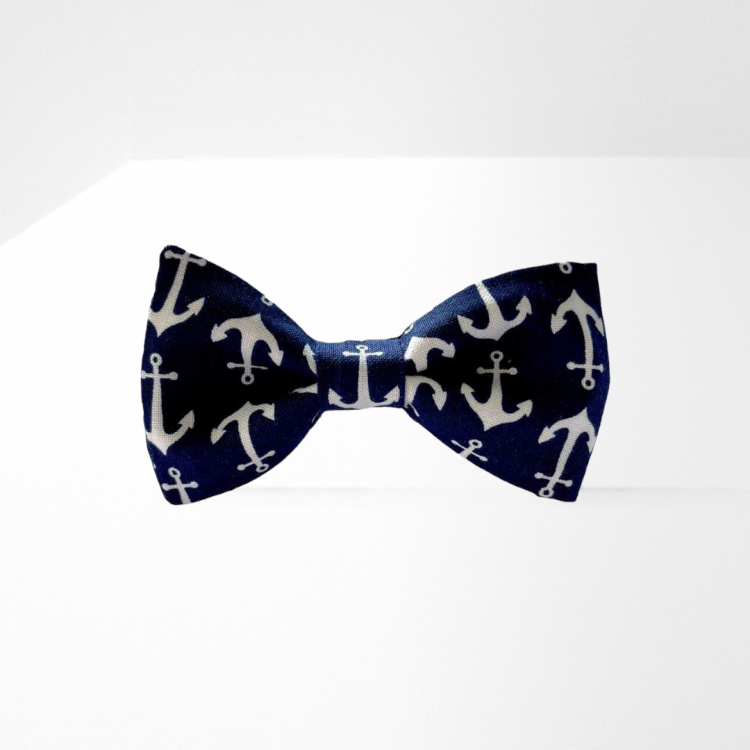 MD122 Muszka dziecięca dla dziecka mucha dla chłopca chłopięca GRANATOWA KOTWICE KOTWICZKI.PNG