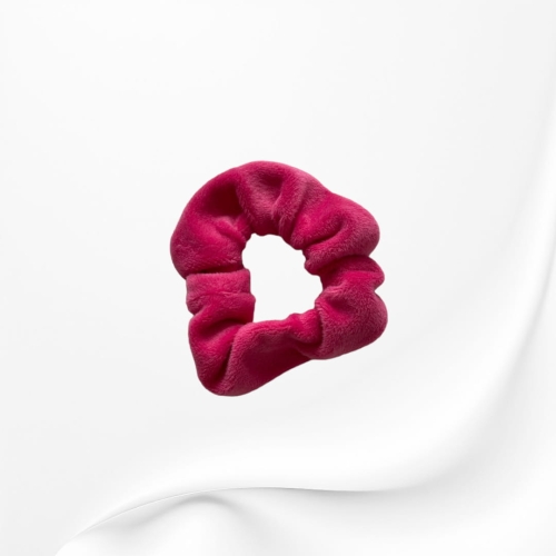 GD058 Gumka ftotka scrunchie mini welurowa RÓŻOWA FUKSJA.JPG