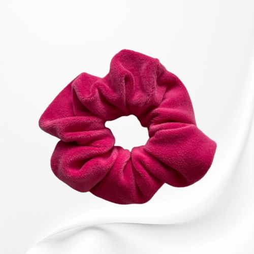 GM045 GUMKA FROTKA SCRUNCHIE DUŻA WELUROWA FUKSJA RÓŻOWA.JPG