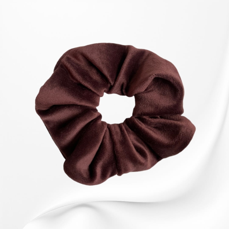GM035 GUMKA FROTKA SCRUNCHIE DUŻA WELUROWA BRĄZOWA.JPG