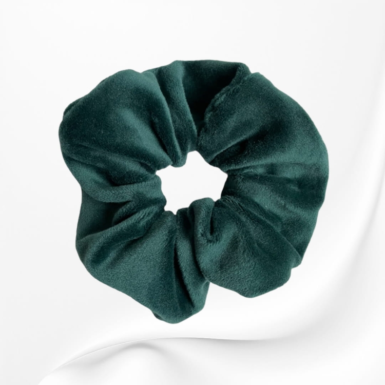 GM037 GUMKA FROTKA SCRUNCHIE DUŻA WELUROWA ZIELONA BUTELKOWA.JPG