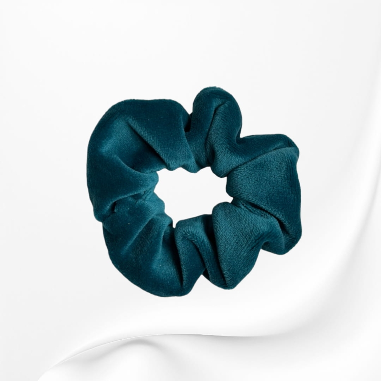 GS001 Gumka frotka scrunchie śednia welurowa morska.JPG