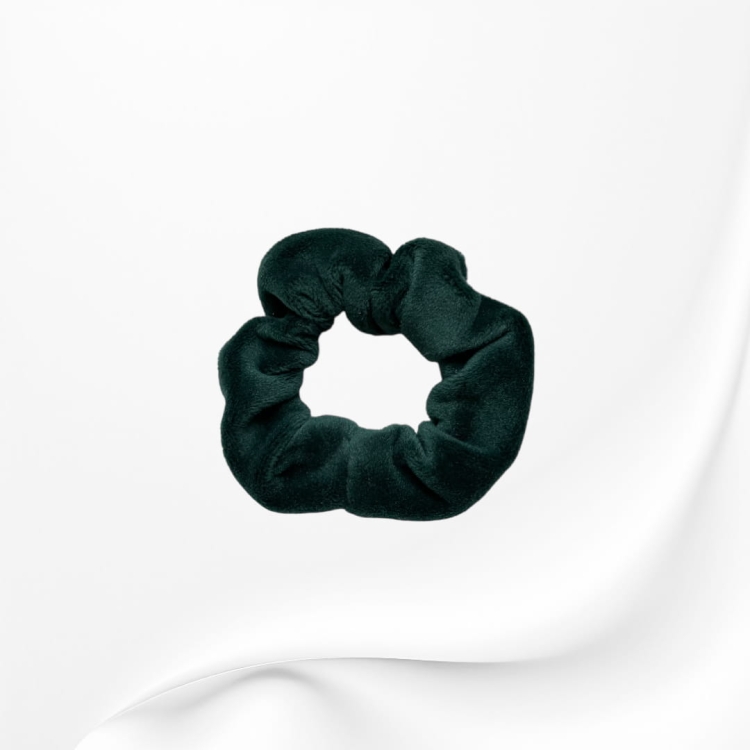 GD049 Gumka ftotka scrunchie mini welurowa zielona butelkowa.JPG