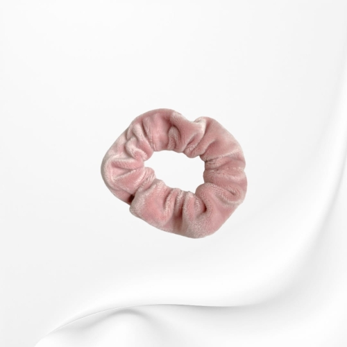 GD044 Gumka ftotka scrunchie mini welurowa różowa jasna.JPG