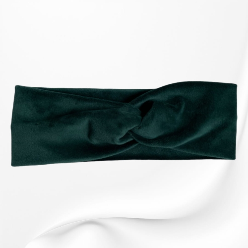 OMP032 OPASKA TWIST NA GŁOWĘ WELUROWA ZIELONA BUTELKOWA.JPG