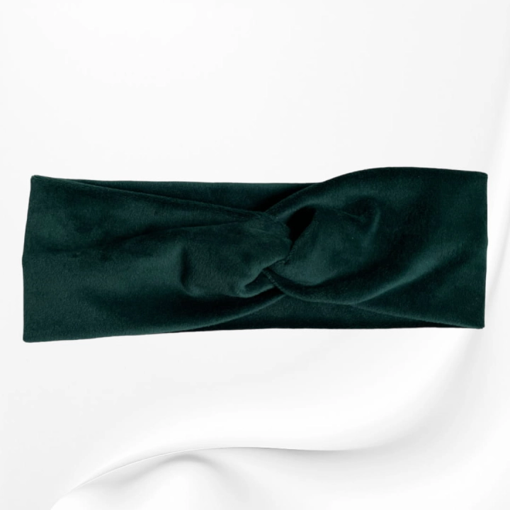 OMP032 OPASKA TWIST NA GŁOWĘ WELUROWA ZIELONA BUTELKOWA.JPG