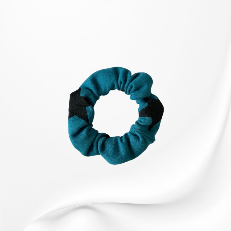 GD039 Gumka frotka scrunchy scrunchie mini wąska gwiazdki morska.JPG