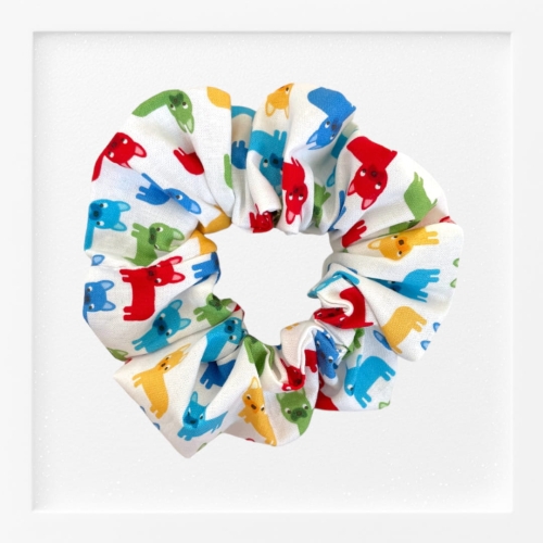 GM051 Gumka z materiału frotka na włosy na rękę do włosów materiałowa buldogi kolorowa.JPG