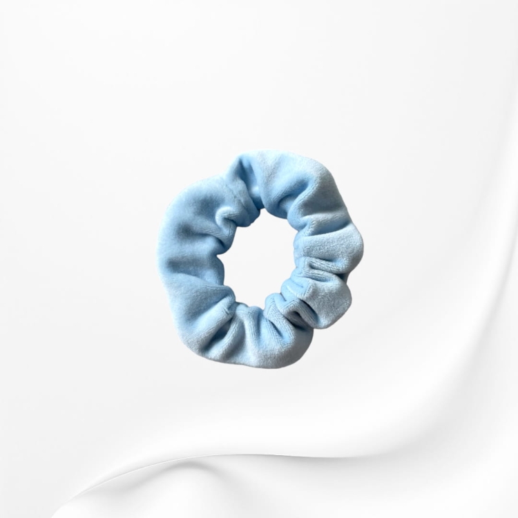 GD069 Gumka frotka scrunchie mini welurowa błękitna.JPG