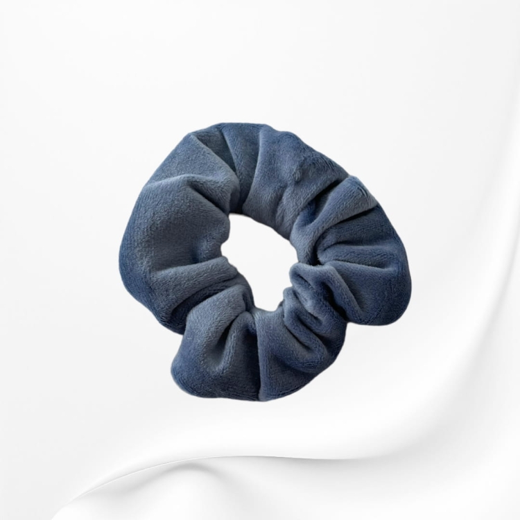 GS040 Gumka frotka scrunchie śednia welurowa niebieska jeansowa.JPG