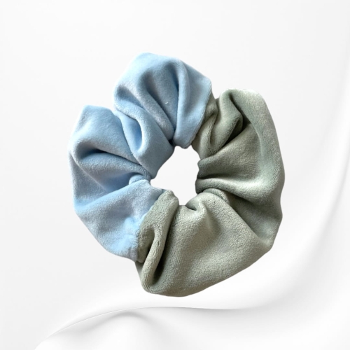 GM058 GUMKA FROTKA SCRUNCHIE DUŻA WELUROWA błękitna zielona blada.JPG