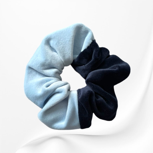 GM059 GUMKA FROTKA SCRUNCHIE DUŻA WELUROWA błękitna granatowa.JPG