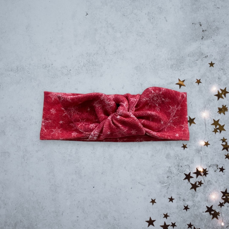 OD087 OPASKA PIN UP NIEMOWLĘCA Z KOKARDĄ śnieżynki czerwona.JPG