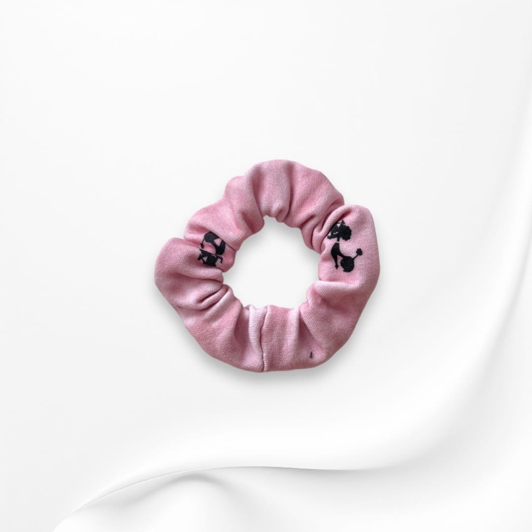 GD065 Gumka frotka scrunchy scrunchie mini PUDLE PIESKI RÓŻOWA.JPG