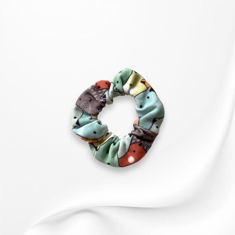 GD066 Gumka frotka scrunchy scrunchie mini KOTY KOLOROWA.JPG