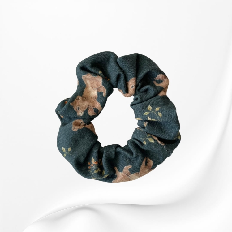 GS047 Gumka frotka scrunchie średnia niedźwiadki misie.JPG