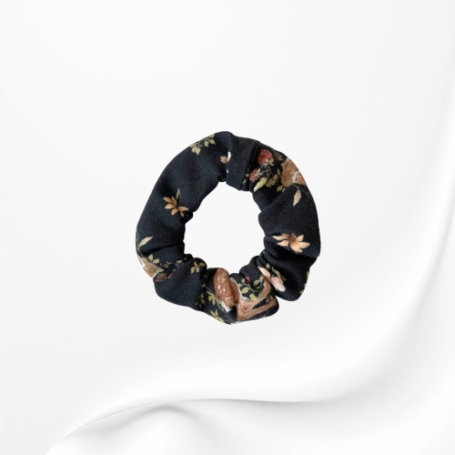 GD080 Gumka frotka scrunchy scrunchie mini leśna CZARNA.JPG