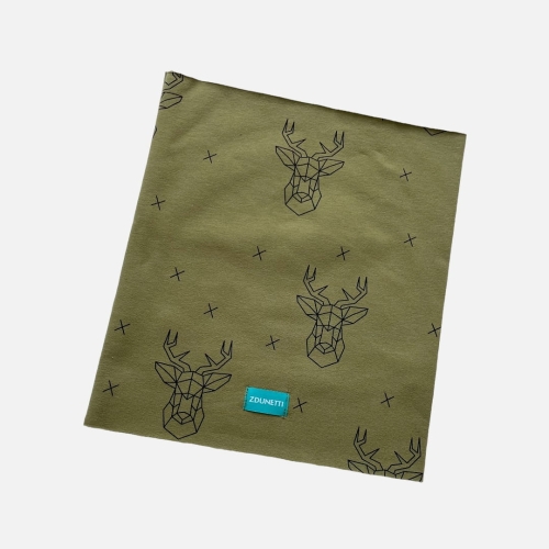 KD111 Komin dresowy dziecięcy z dresówki dla dzieci jelenie zielony.JPG