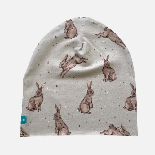 CD059 Czapka z dresówki dresowa beanie zające zajączki.JPG