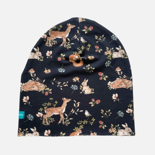 CD061 Czapka z dresówki dresowa beanie leśna czarna.JPG