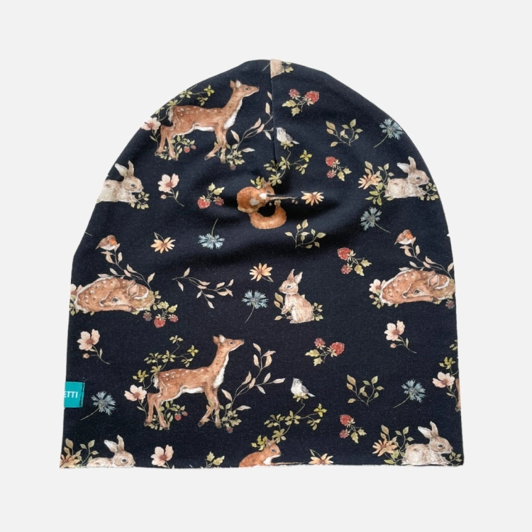 CD061 Czapka z dresówki dresowa beanie leśna czarna.JPG