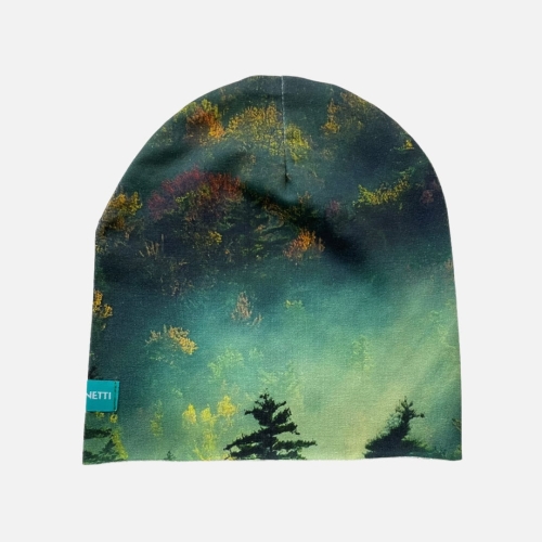 CZ167 Czapka dresowa dziecięca beanie panorama leśna.JPG