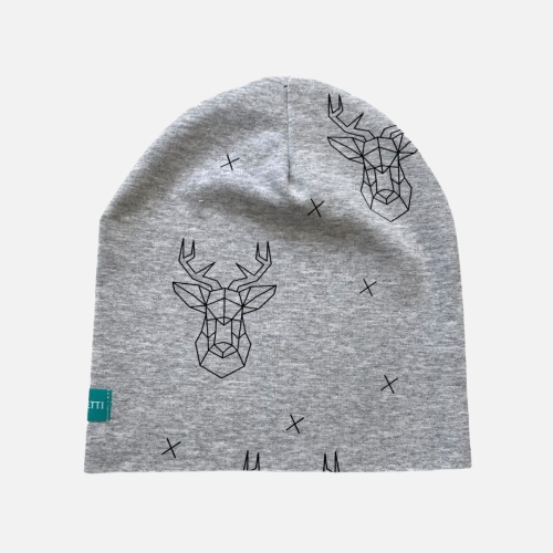 CZ169 Czapka dresowa dziecięca beanie jelenie szara.JPG