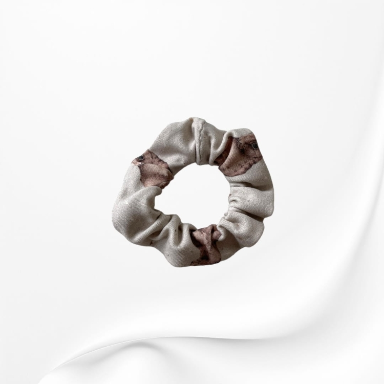 GD078 Gumka frotka scrunchy scrunchie mini ZAJĄCE.JPG