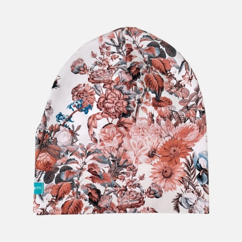 CD066 Czapka z dresówki dresowa beanie KWIATY JESIENNE.JPG