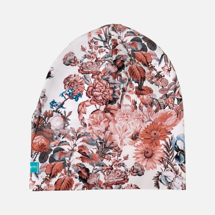 CD066 Czapka z dresówki dresowa beanie KWIATY JESIENNE.JPG