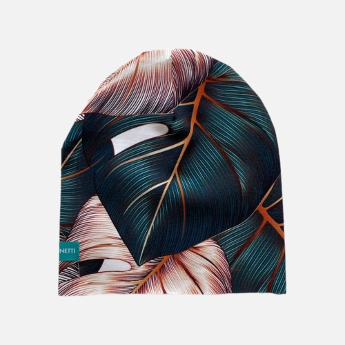 CZ173 Czapka dresowa LIŚCIE TURKUSOWE.JPG