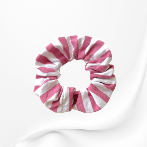 GS059 Gumka frotka scrunchie paski różowo-biała.JPG