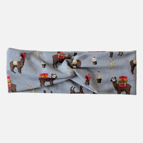 OMP063 opaska przeplatana na głowę twist alpaka lama szara.JPG