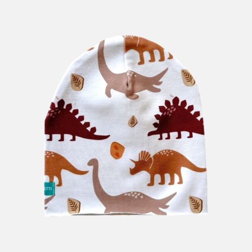 CZ175 Czapka dresowa dinozaury brązowe.JPG