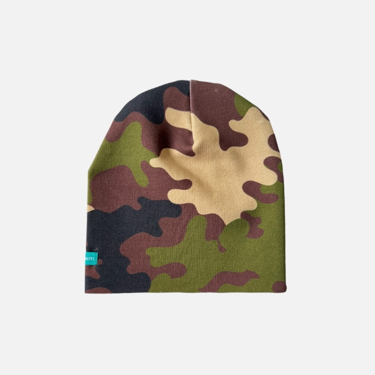 CZ180 Czapka dresowa dla niemowląt lekka miękka czapeczka wyprawka niemowlak moro kamuflaż.JPG