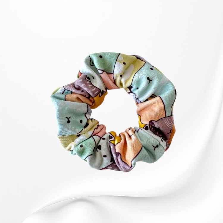 GS062 Gumka frotka scrunchie KOTY KOLOROWE.JPG