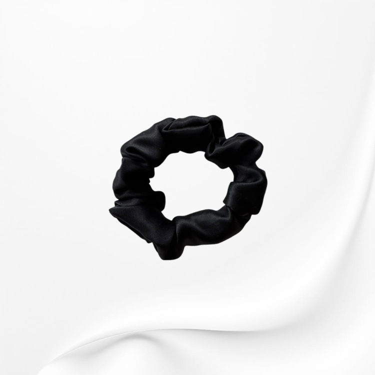 GJM003 JEDWABNA SCRUNCHIE GUMKA DO WŁOSÓW MINI CZARNA.JPG