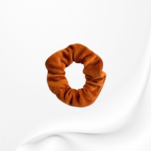 GD103 Gumka frotka scrunchie mini welurowa RUDA KARMELOWA.JPG