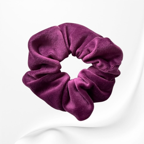 GM087 GUMKA FROTKA SCRUNCHIE DUŻA WELUROWA FIOLETOWA śliwka.JPG
