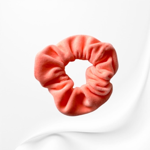 GS067 Gumka frotka scrunchie śednia welurowa morela neon.JPG