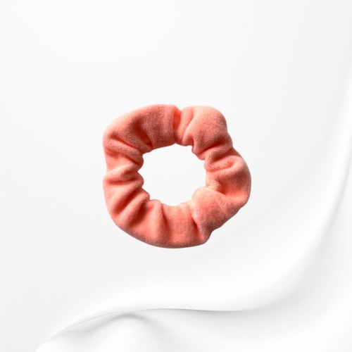 GD102 Gumka frotka scrunchie mini welurowa morelowa neon.JPG