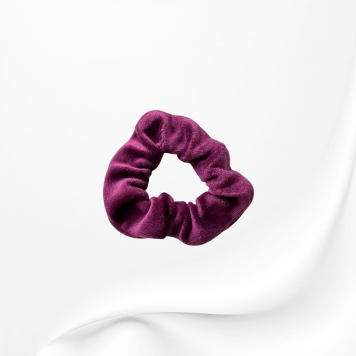 GD105 Gumka frotka scrunchie mini welurowa FIOLETOWA śliwkowa.JPG