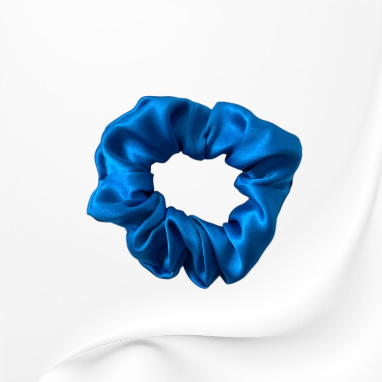 GJMD007 jedwabna scrunchie gumka do włosów jedwab NIEBIESKA.JPG